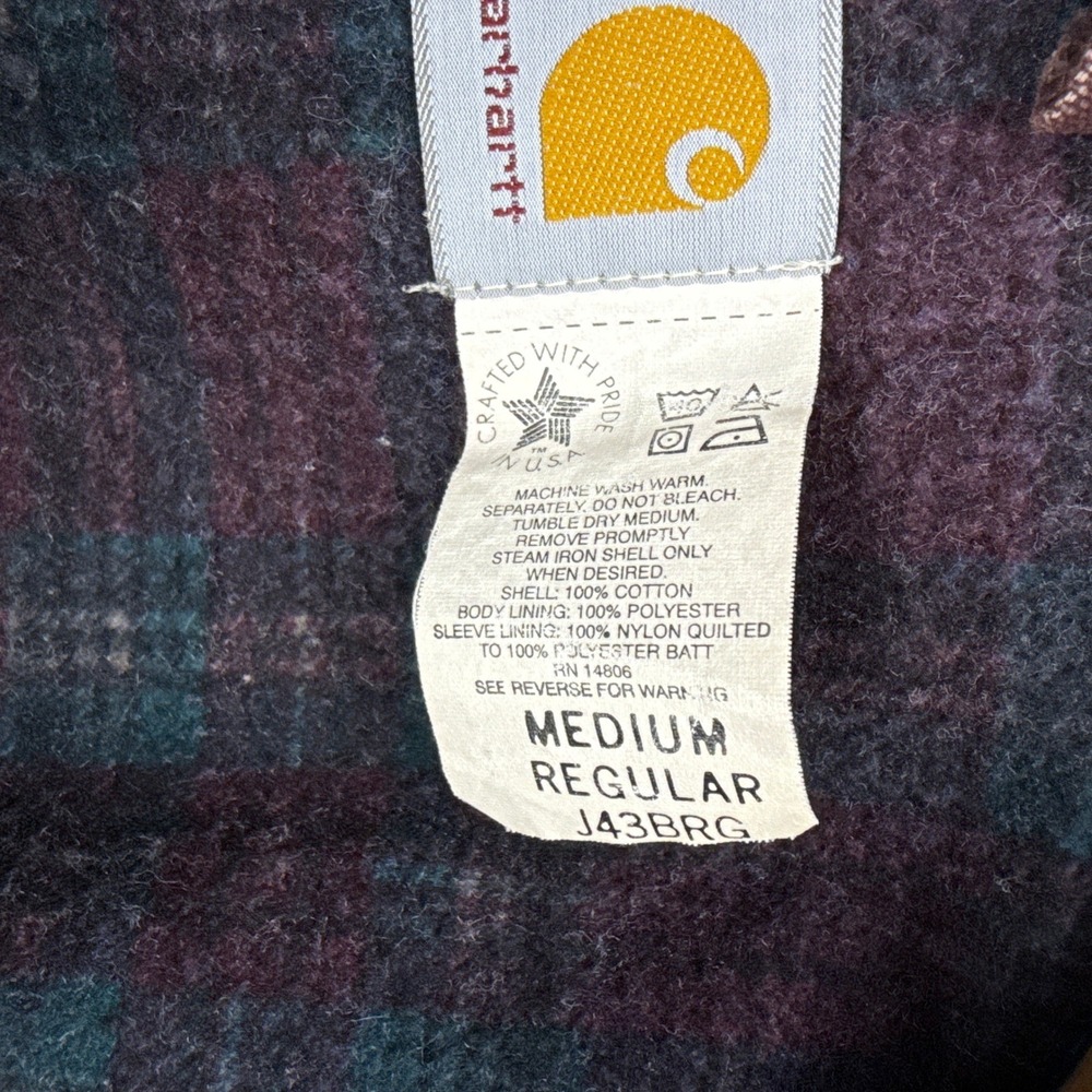 Vintage‎ Carhartt Detroit Jacket Blanket Lined Mens Medium J43 BRG Burgundy EUC - Picture 5 of 16